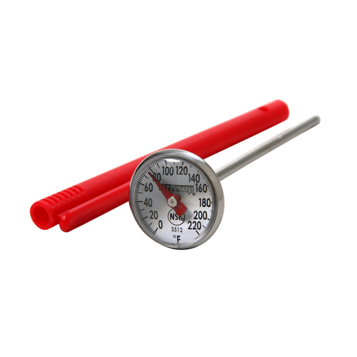 Thermometer, 0 to 220 deg F, Analog Display, Gray